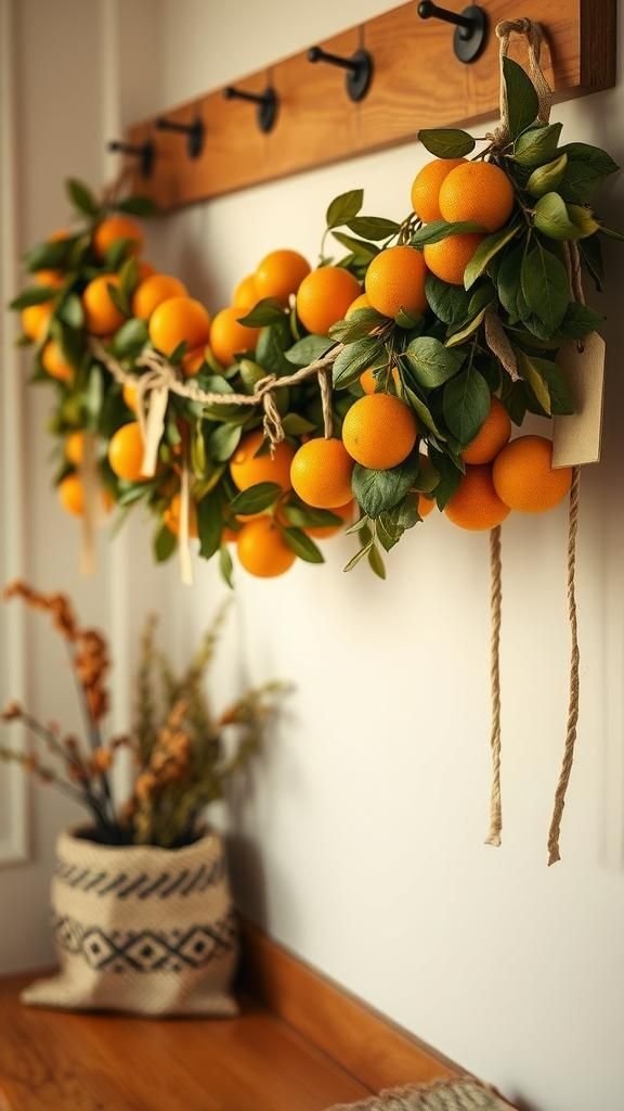 Citrus And Bay Leaf Garland With Paper Tags