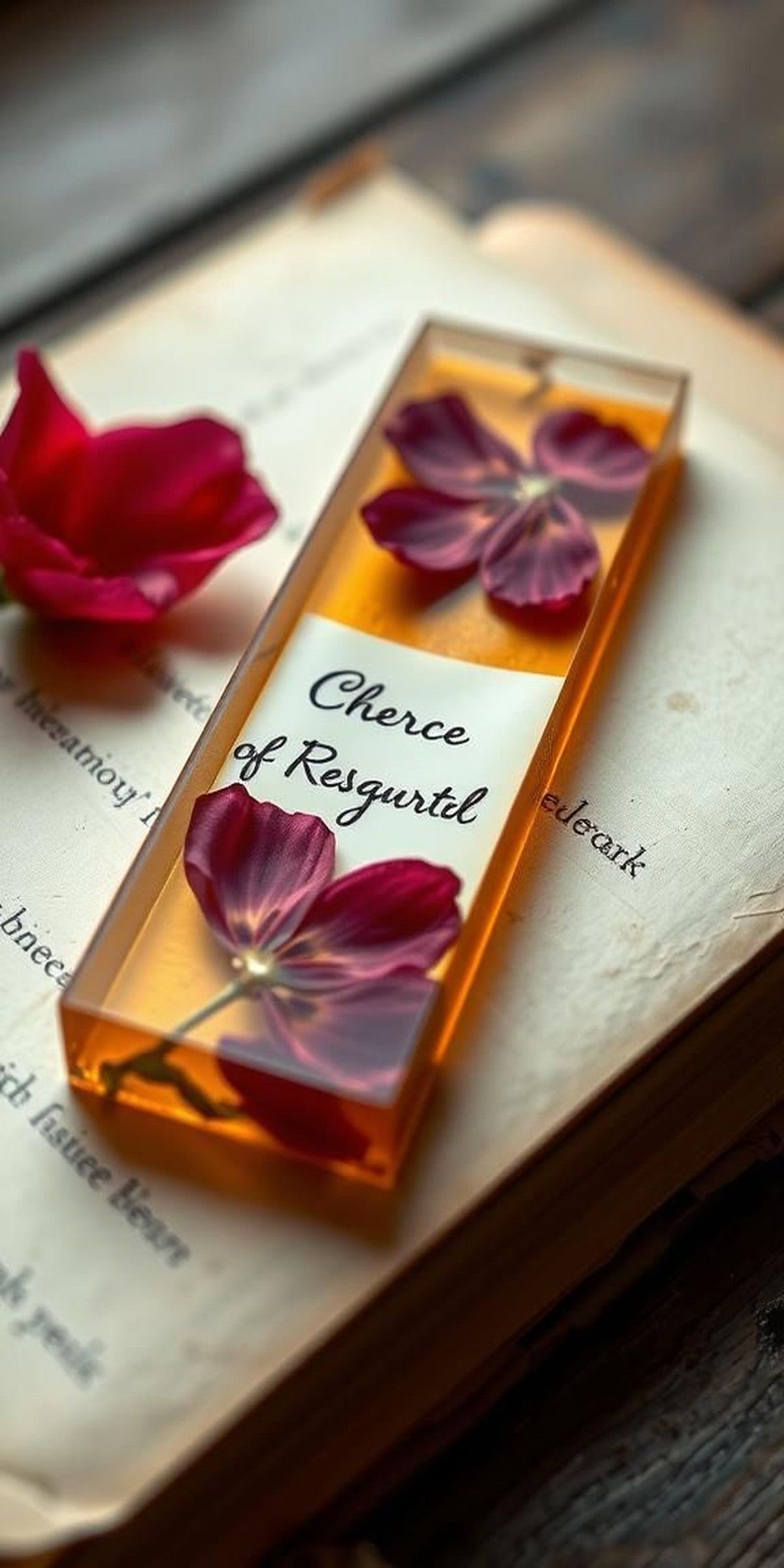 Heirloom Memory Bookmark With Handwritten Note And Petals