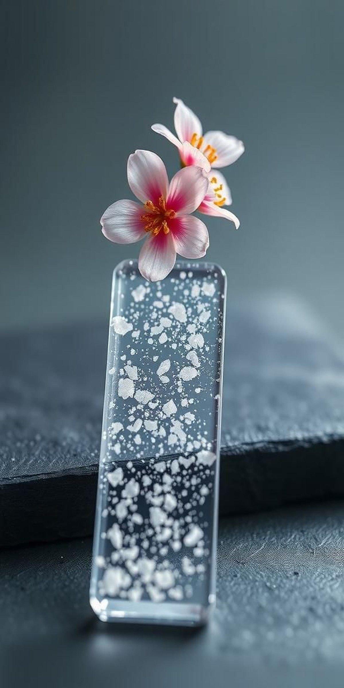 Sparkling Microflake Background With Delicate Flowers Bookmark
