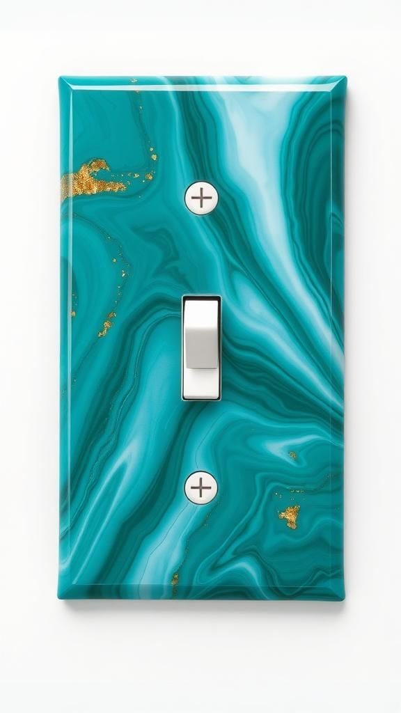Acrylic Pour Marble Swirl Glossy Switch Plate