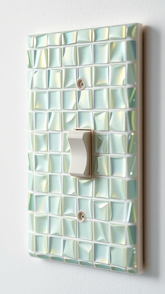 Iridescent Glass Mosaic Switch Plate Sparkle