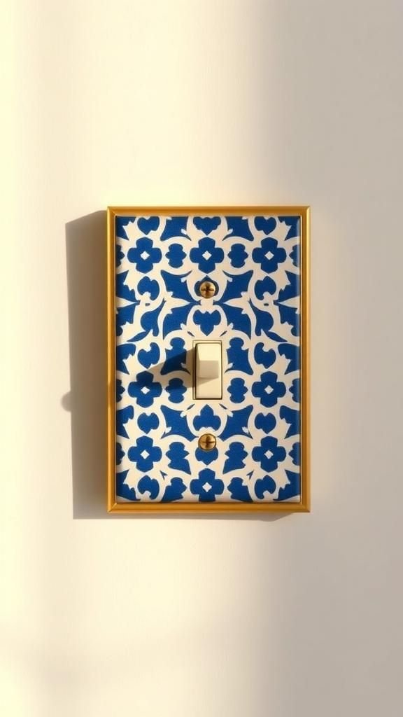 Moroccan Stencil Pattern Bold Color Switch Plate