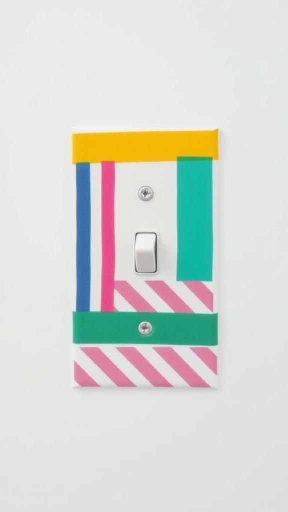 Washi Tape Stripes Pop Art Switch Plate