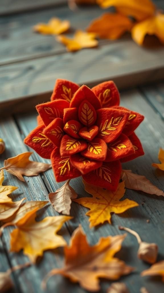 Autumn Maple Blossom Clip In Rust Tones