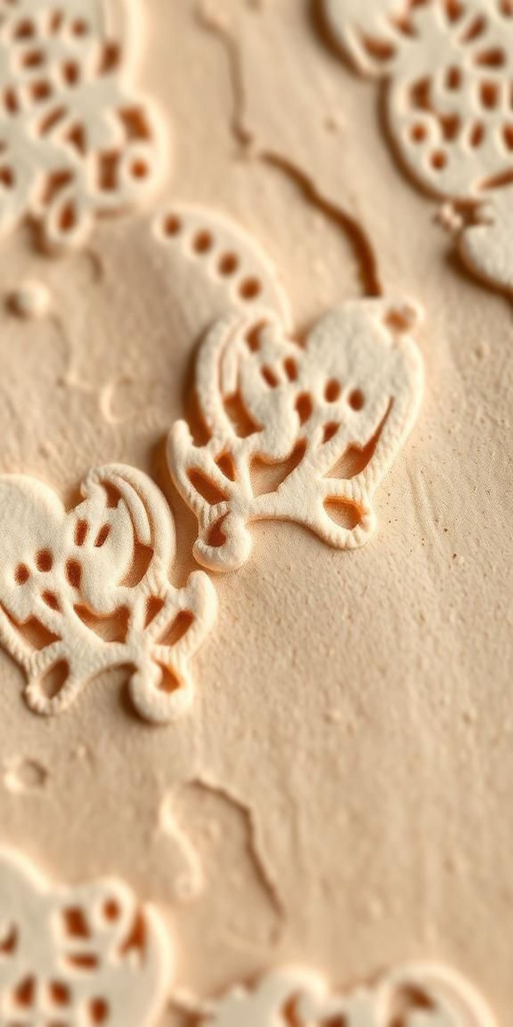 Pressing Real Lace Into Soft Clay