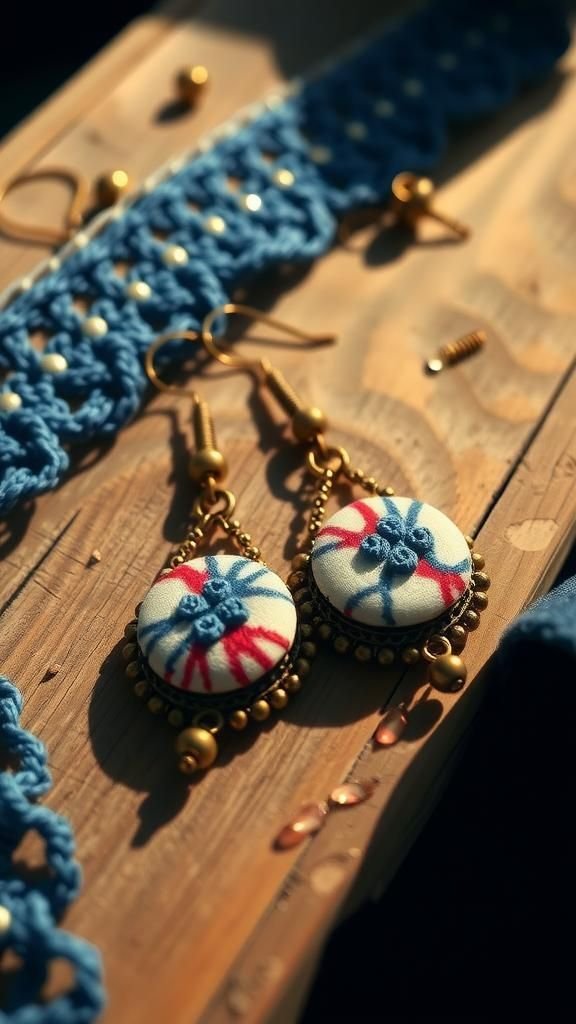 Boho Dangle Button Earrings With Movement