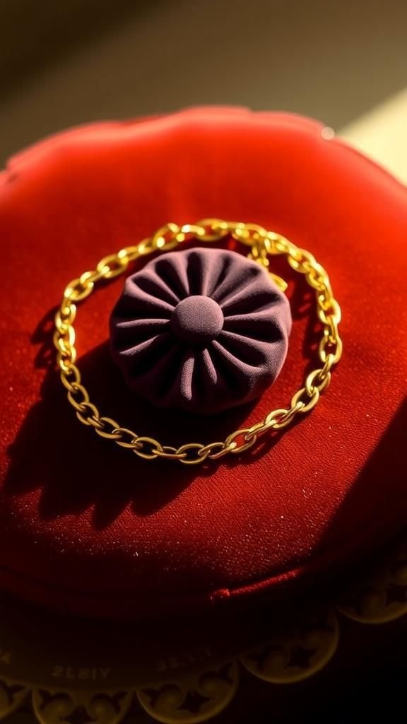 Hand Chain Bracelet With Button Center