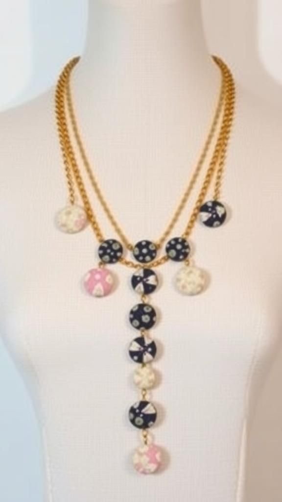 Layered Lariat With Graduated Buttons