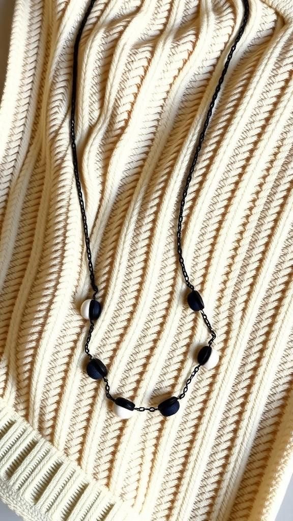 Long Opera Necklace With Scattered Buttons