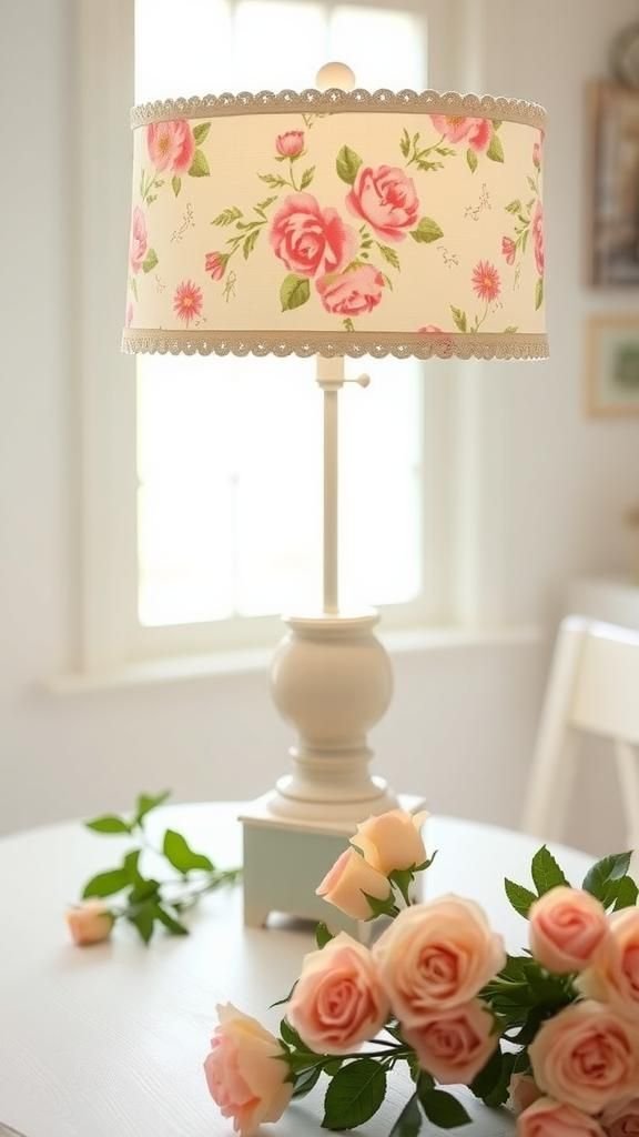 Floral Chintz Drum Shade For Cottage Charm
