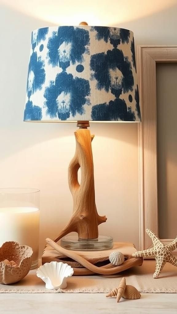 Indigo Shibori Fabric Shade With Coastal Mood