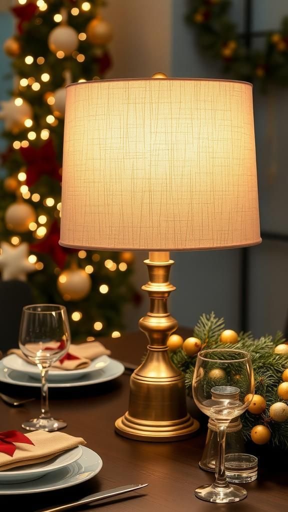 Metallic Linen Shade With Foil Speckle Accents