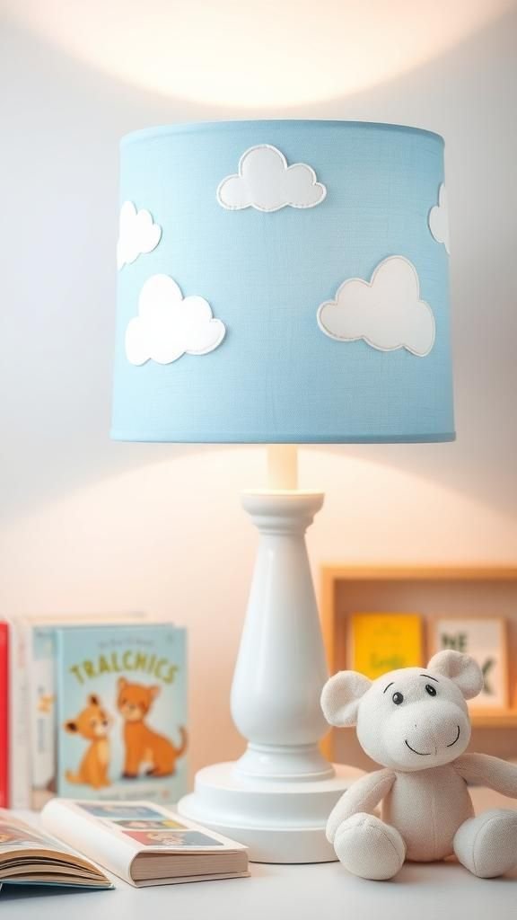 Playful Appliqué Clouds Shade For Kids’ Rooms