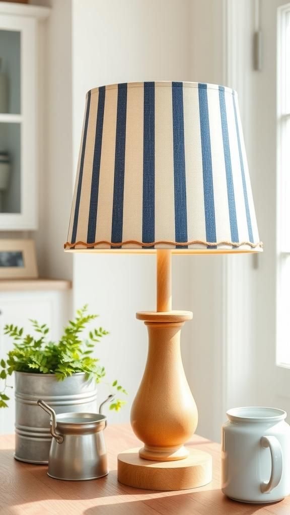 Ticking Stripe Shade With Farmhouse Simplicity
