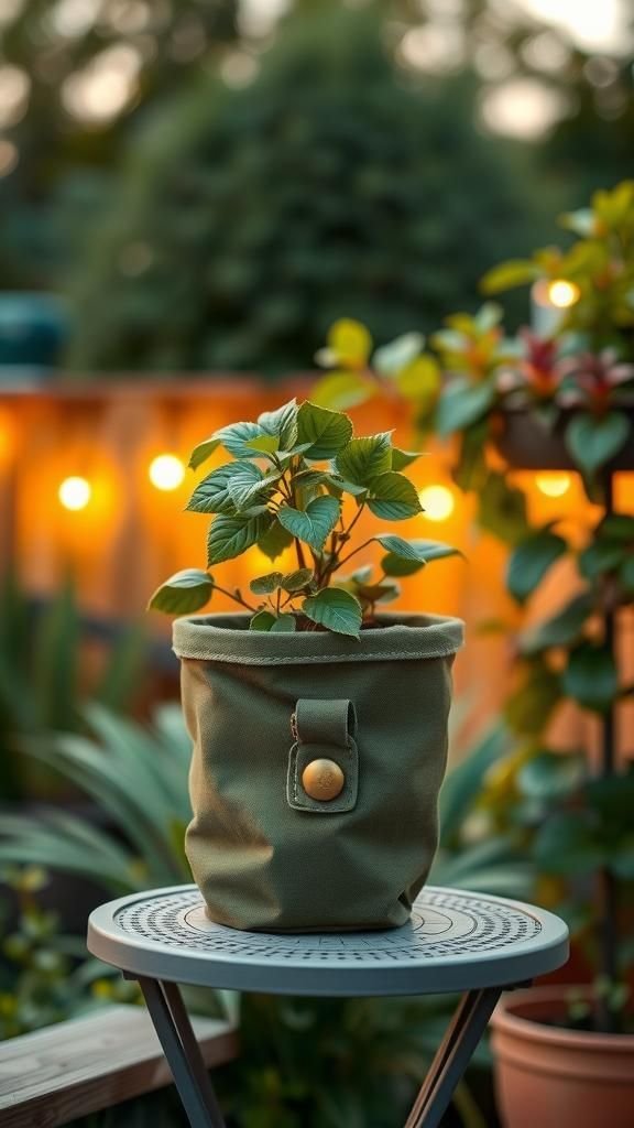 Waxed Canvas Planter Cozy For Patios