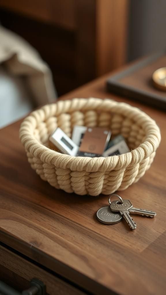 Mini Rope Catchall For Keys And Coins