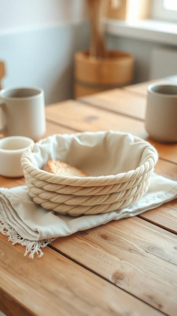 Natural Cotton Bread Bowl With Farmhouse Charm