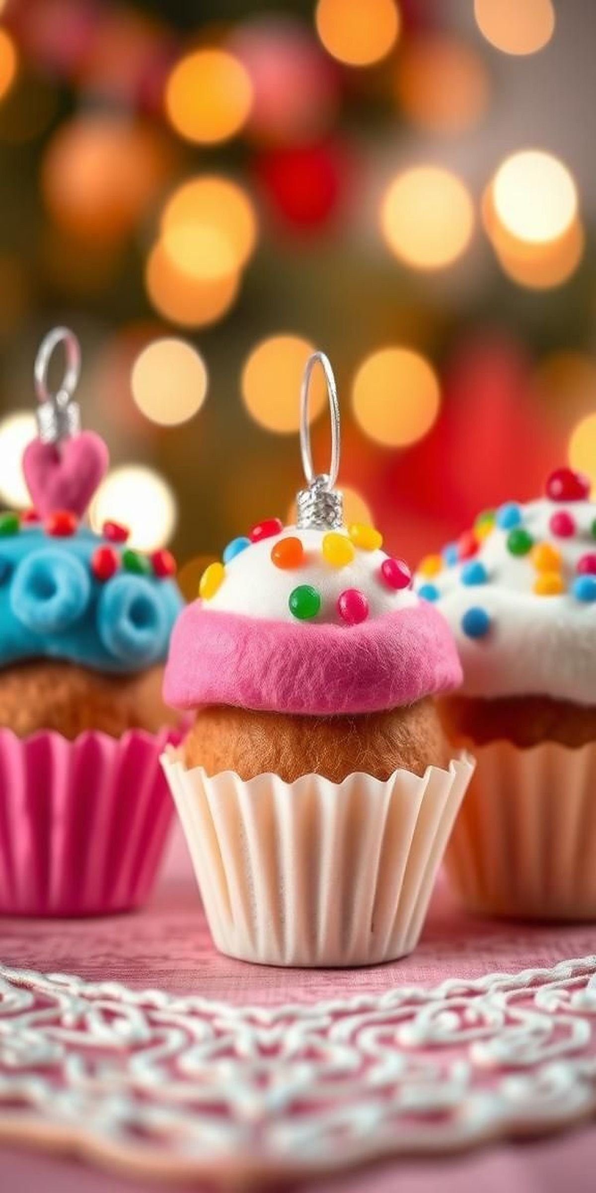 Charming Felt Cupcakes With Colorful Frosting Details