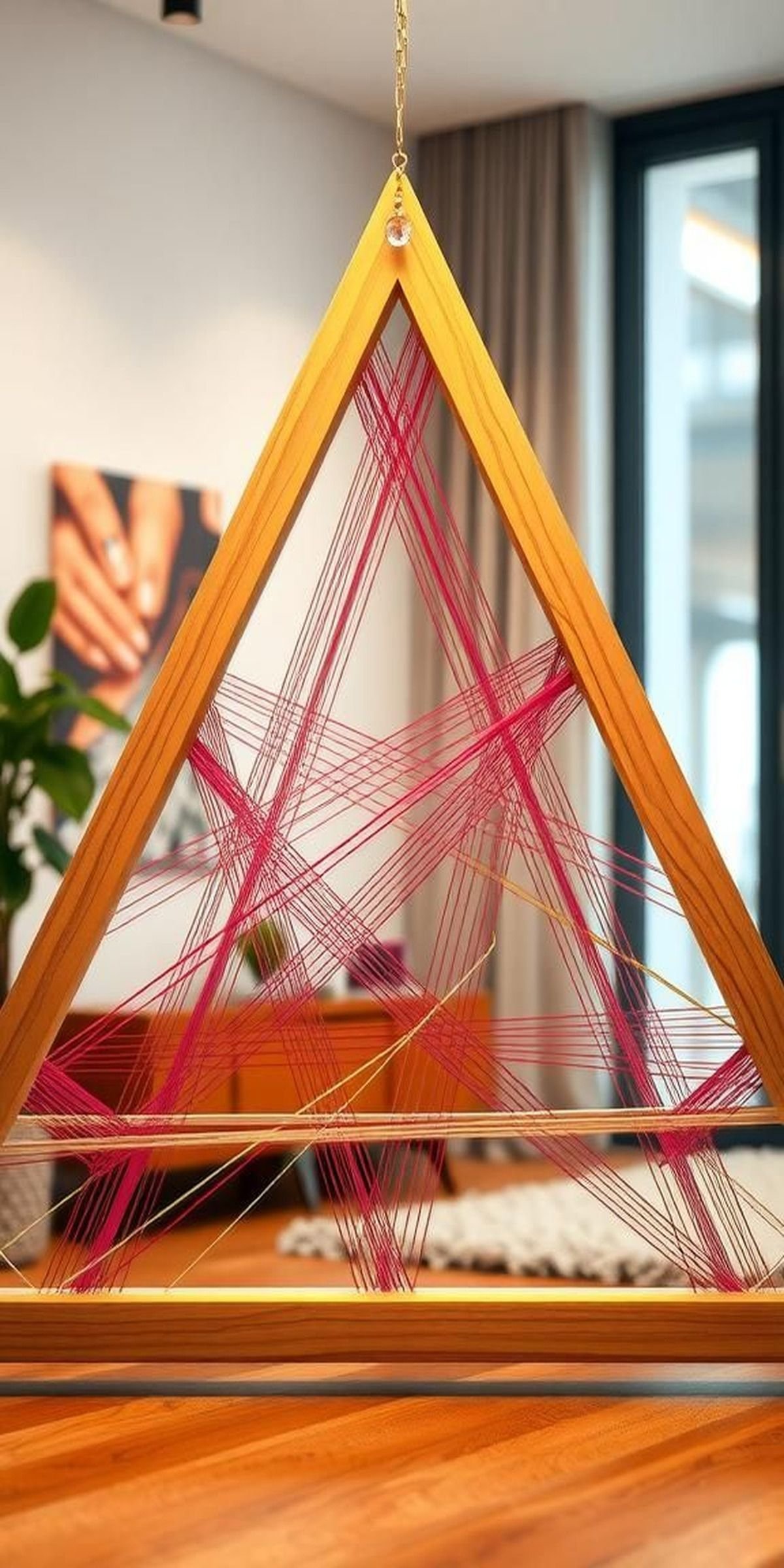 Classic Triangle Web With Layered Threads