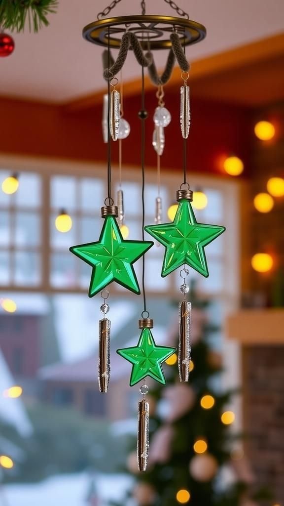 Holiday Evergreen Star And Bottle Sparkle