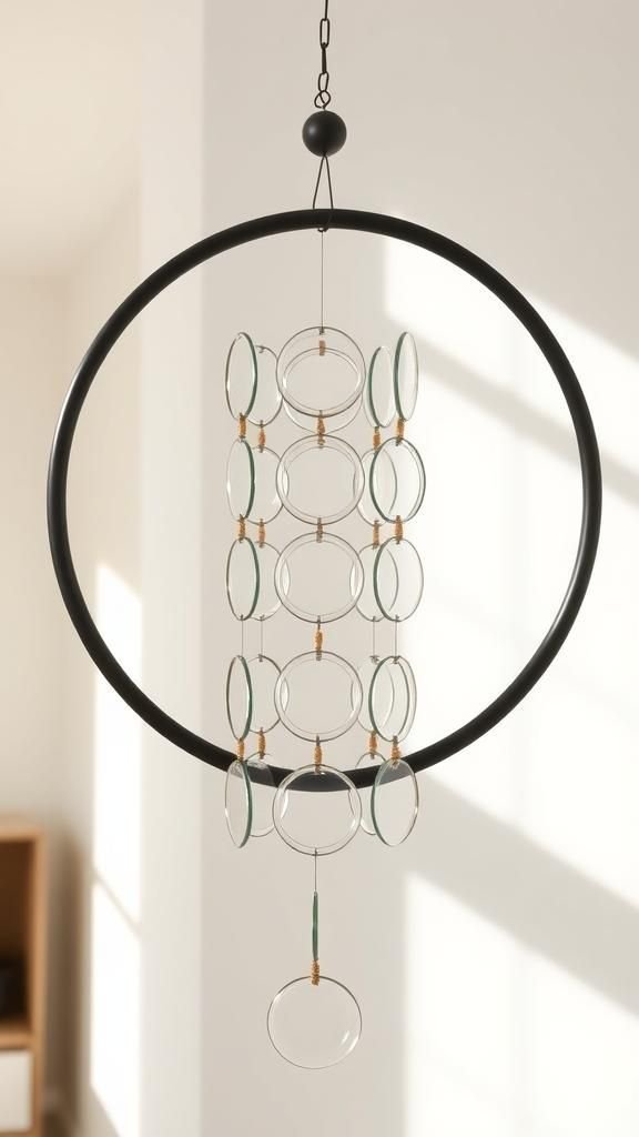 Minimalist Clear Bottle Discs On Sleek Hoop