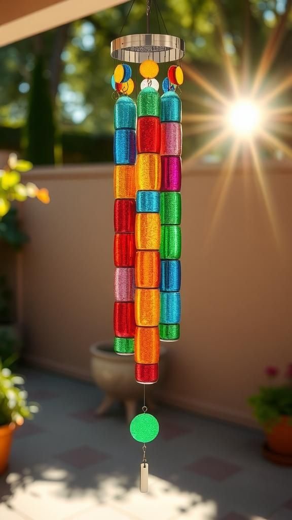Prismatic Rainbow Bottle Mosaic Chime
