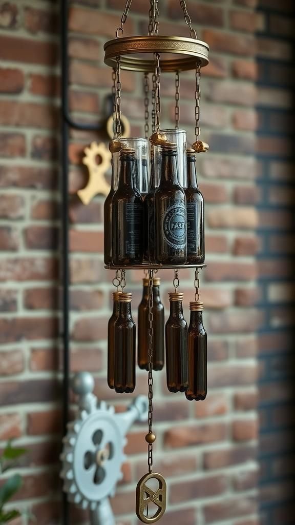 Steampunk Gear And Smoke Glass Assemblage