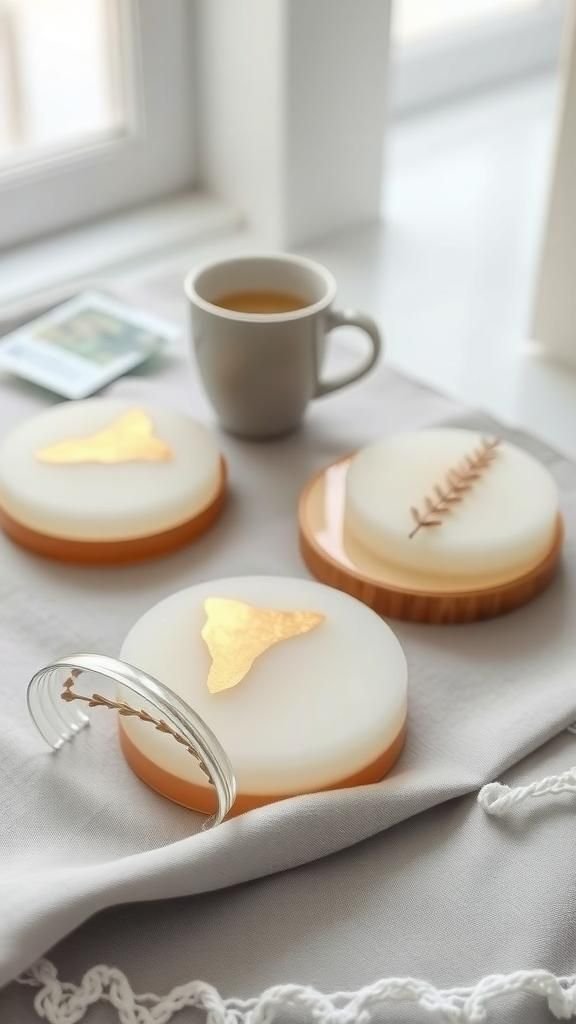 Frosted Matte Coasters With Hidden Gold Glow