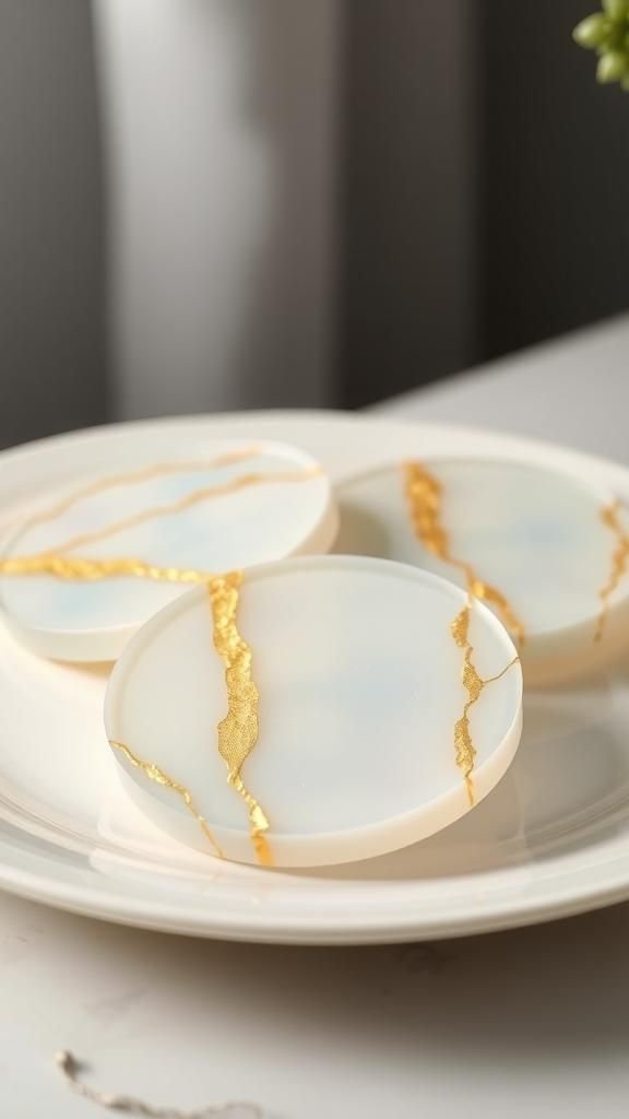 Opalescent Shimmer With Fine Gold Veining