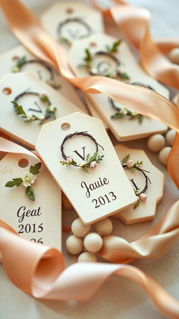Wedding Date Wreaths In Soft Neutrals