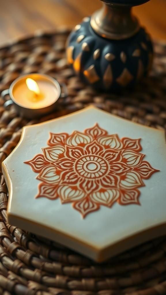 Henna-Inspired Mandala Radiance Tile Trivet