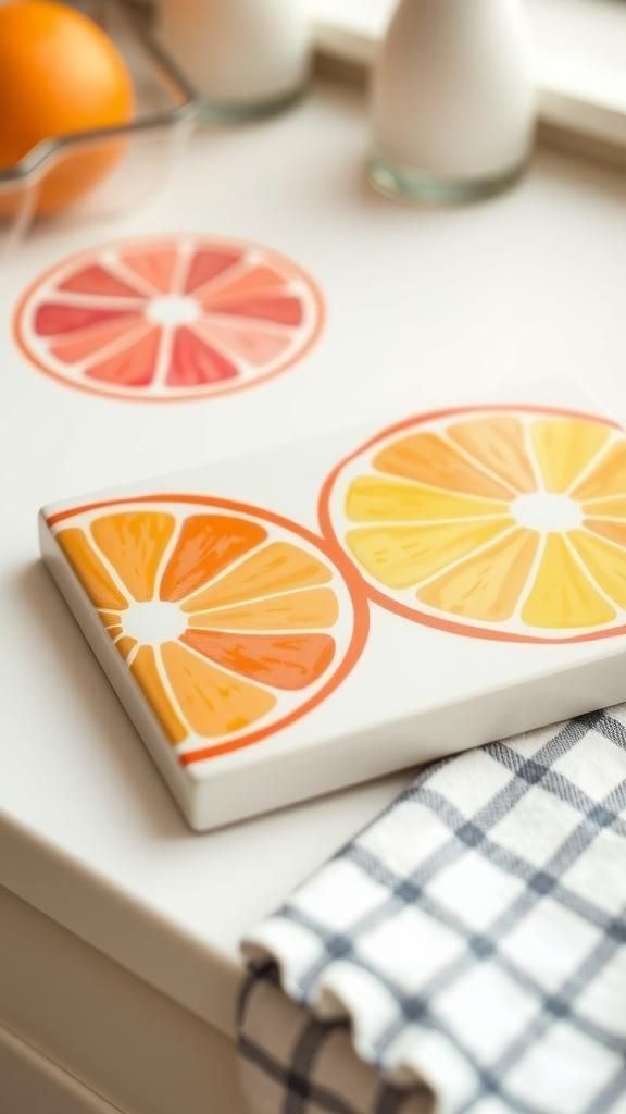 Pop Art Citrus Slice Color Burst Trivet