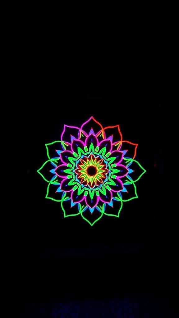 Neon UV Reactive Mandala Night Glow