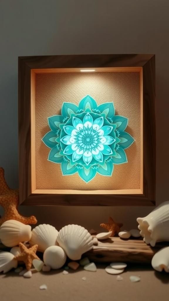 Ocean Currents Mandala In Teals And Foam