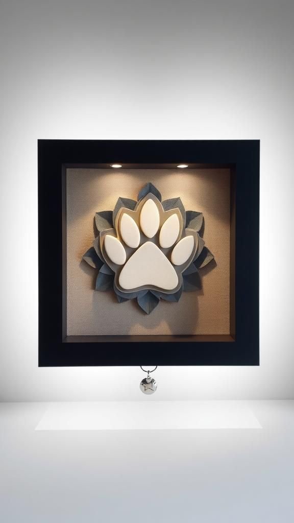Paw Print Memorial Mandala With Gentle Glow