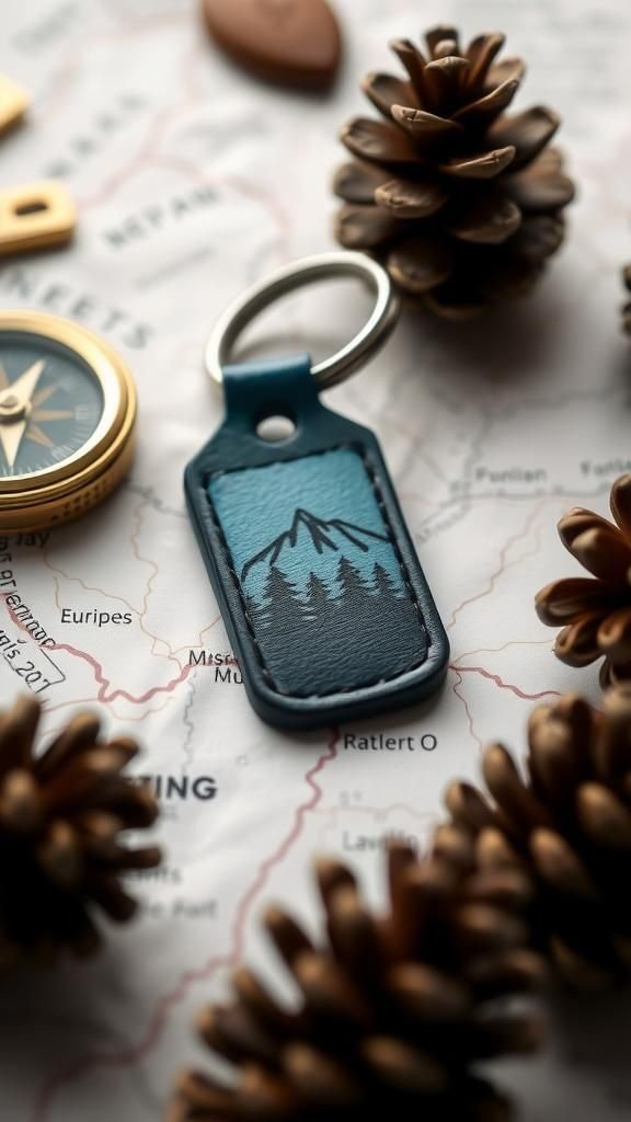 Mountain Skyline Stamped Trailhead Key Fob