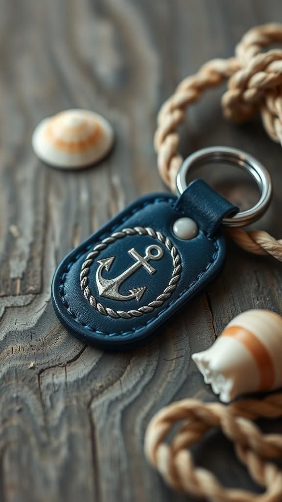 Nautical Anchor And Rope Mini Key Tag