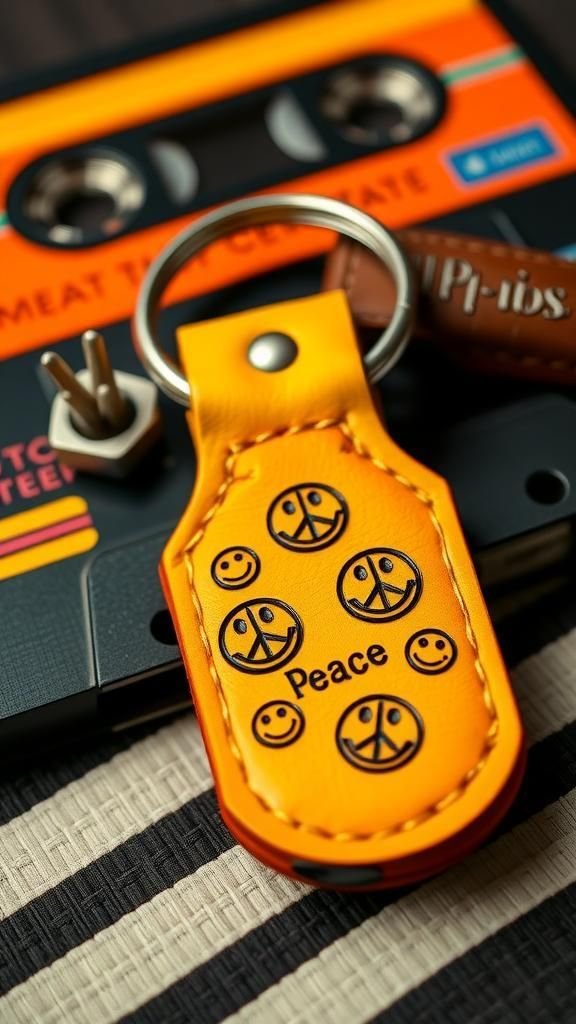 Retro Smiley And Peace Sign Tag