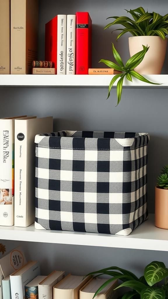 Geometric Checkered Storage Cube With Stiff Corners