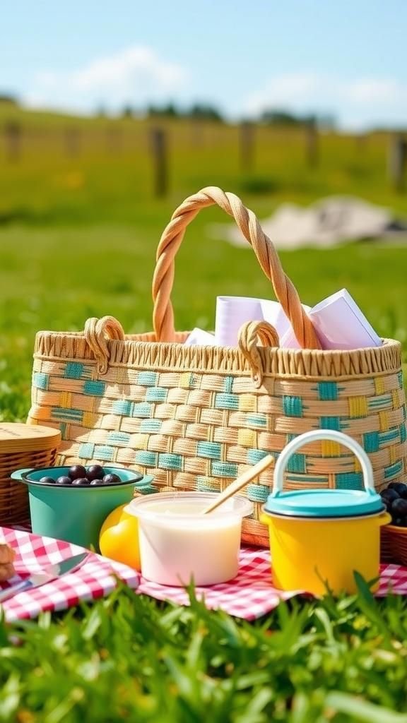Picnic Tote With Twisted Paper Handles