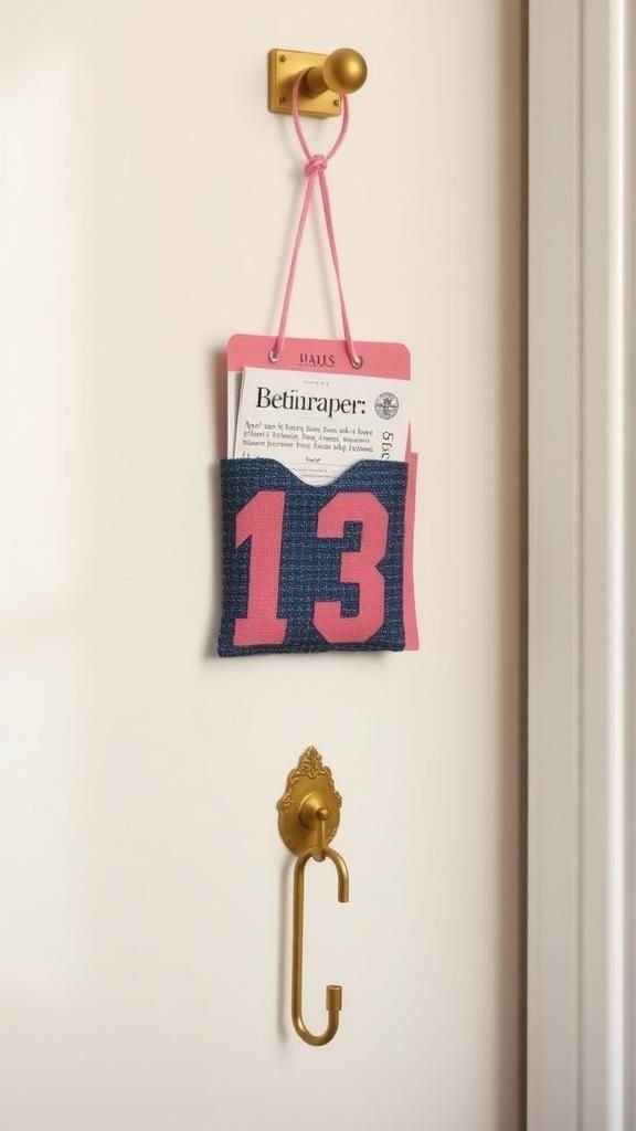 Wall-Mounted Mail Pocket With Reinforced Hanging Loop