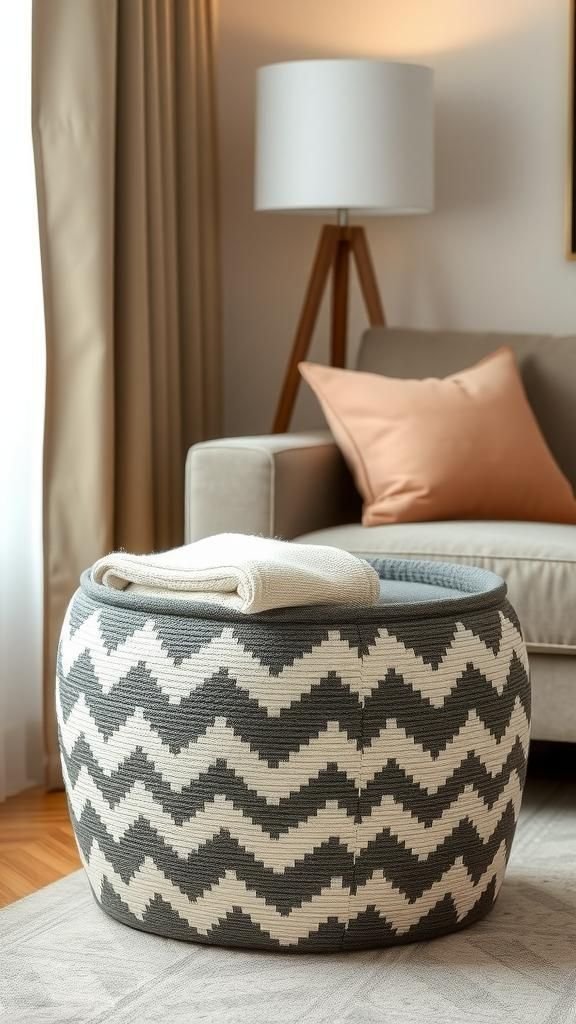 Zigzag Pattern Magazine Strip Bin For Throws