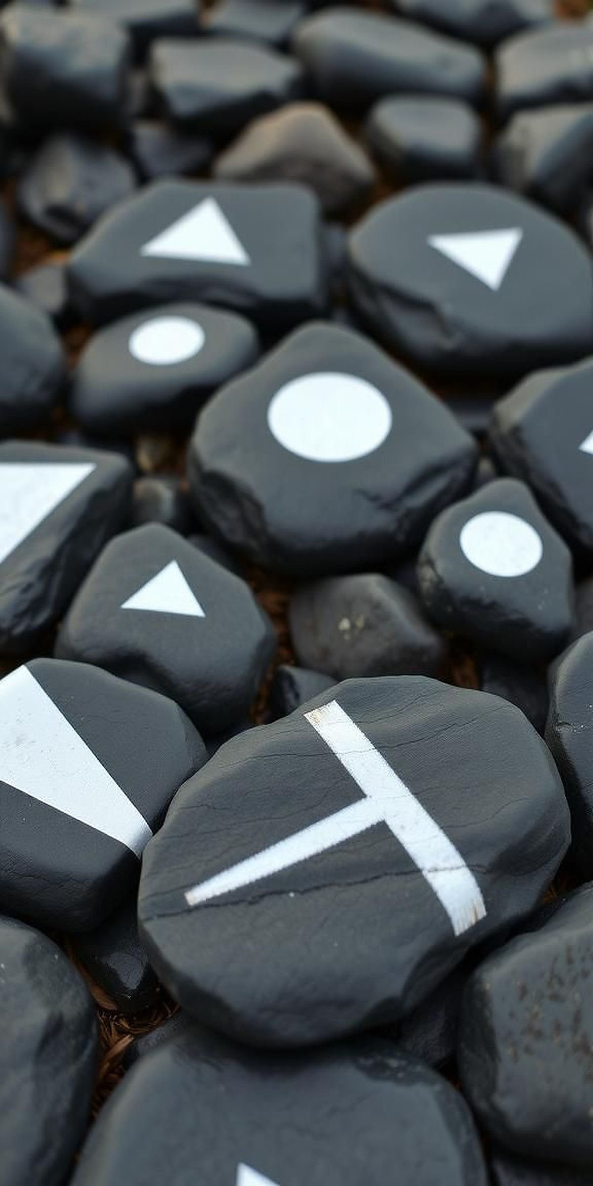 Monochrome Geometric Patterns On Slate Rocks