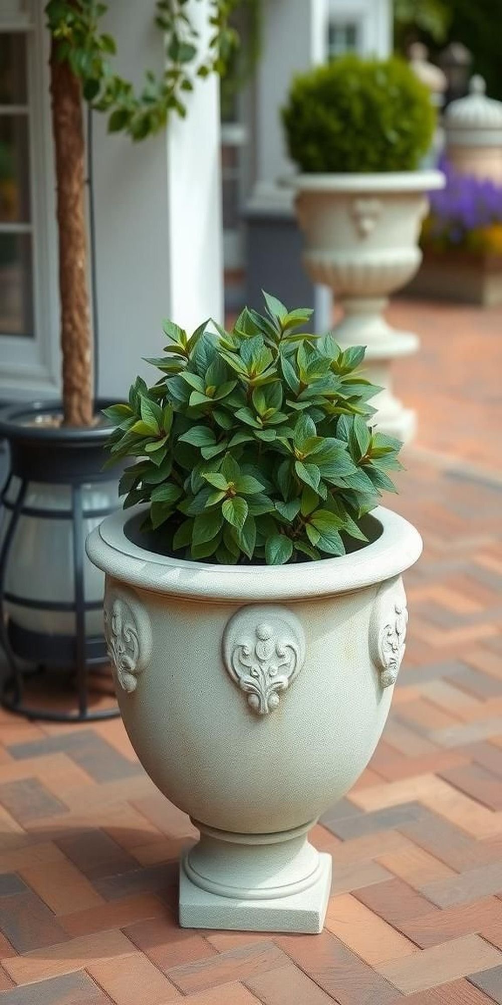 Concrete Urn Planters for Timeless Charm