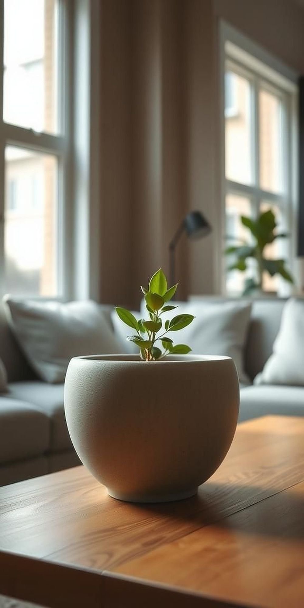 Smooth Rounded Concrete Planters for Softness