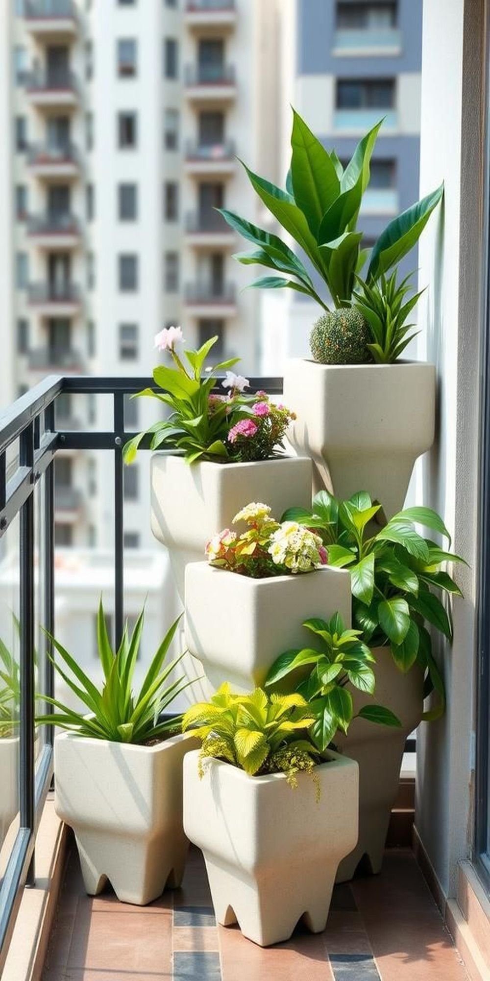 Stacked Modular Planters for Creative Displays