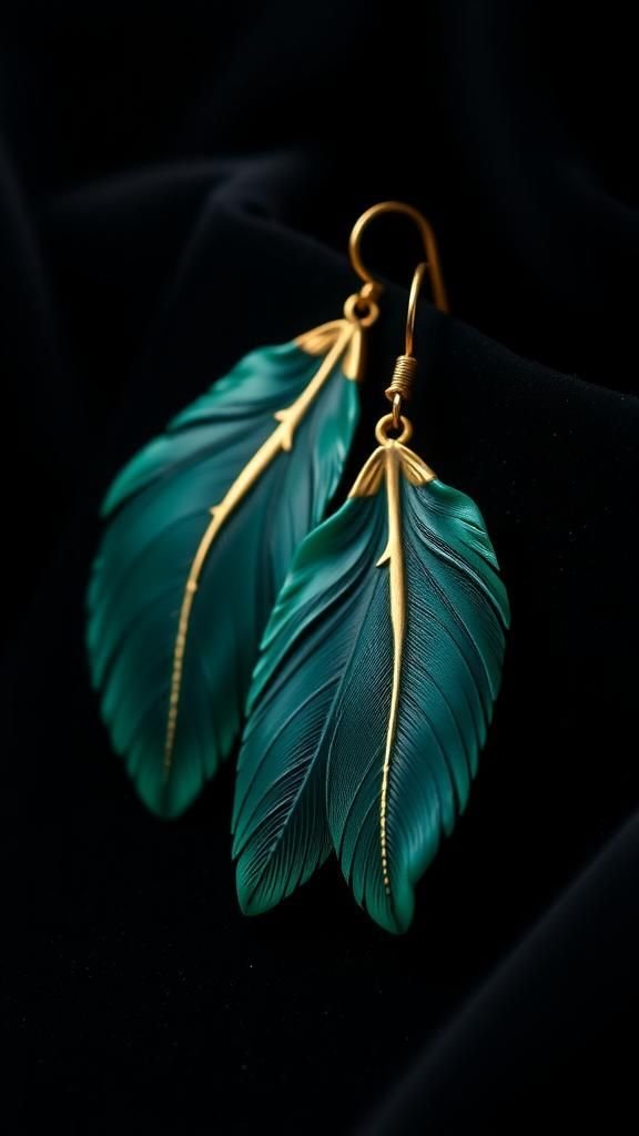 Emerald And Gold Art Deco Fan Lines