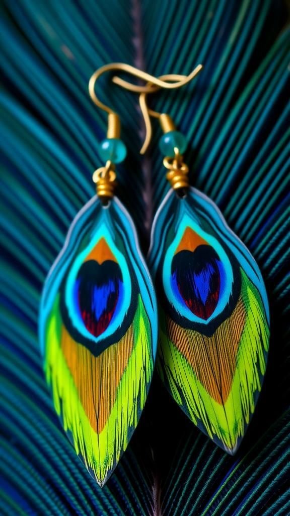 Peacock Eye Accent With Teal Glass Beads