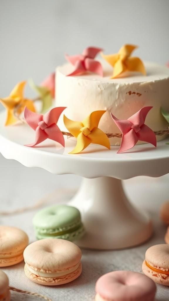 Mini Pinwheel Micro-Garland For Dessert Displays