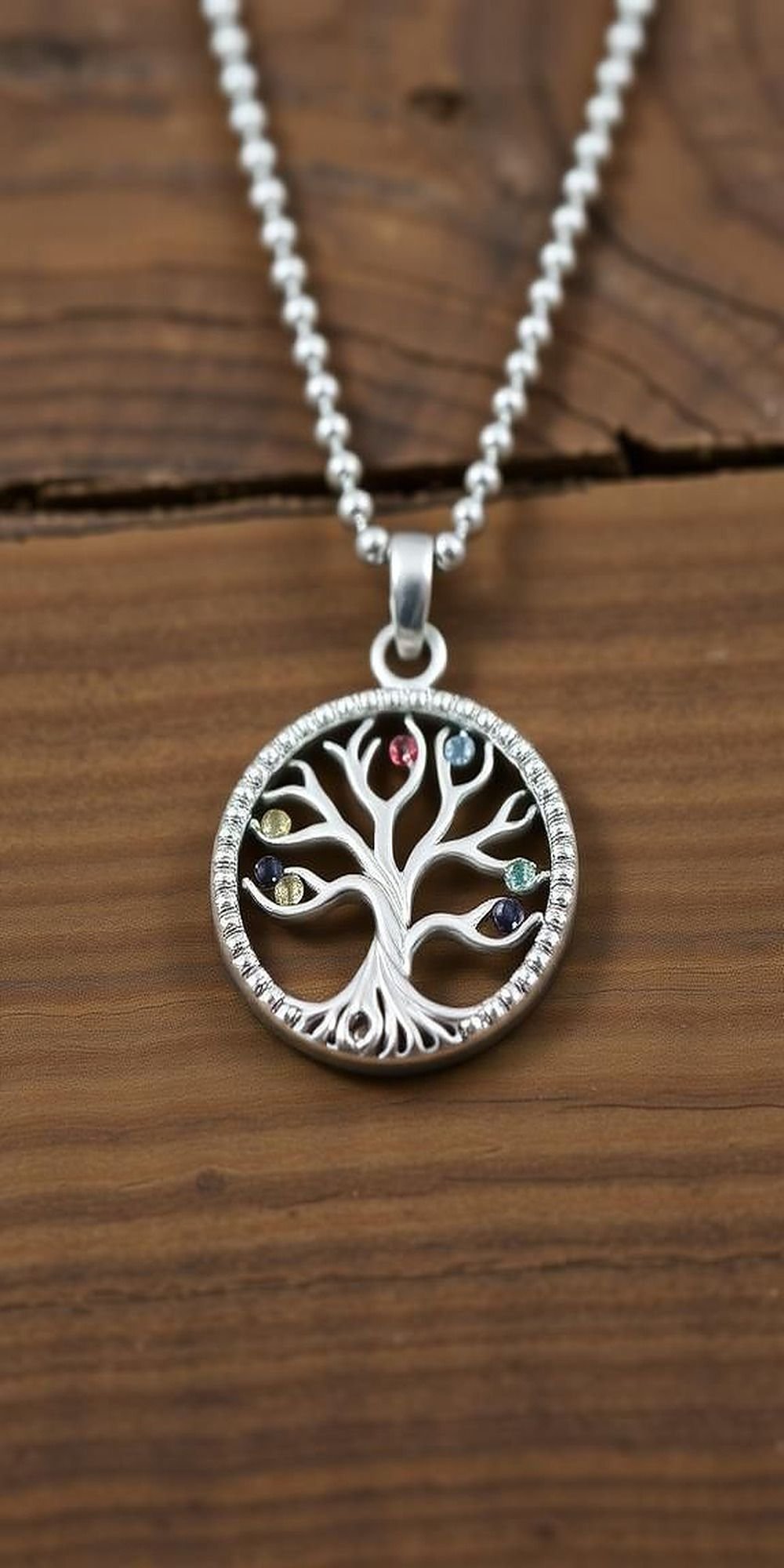 Family Tree Pendants With Beaded Accents